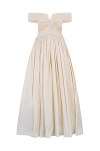 GÖGÜS DEKOLTELİ OMZU AÇIK ABİYE UZUN ELBİSE