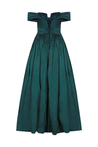 GÖGÜS DEKOLTELİ OMZU AÇIK ABİYE UZUN ELBİSE