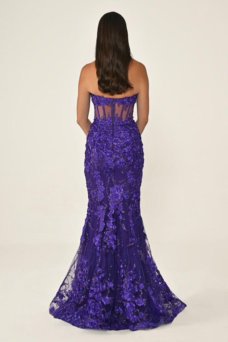 KADIN UZUN ABİYE KALP YAKA TRANSPARAN BALIK ABİYE ELBİSE