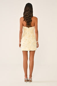 ÇİÇEK DETAYLI MİNİ PARTY ELBİSESİ