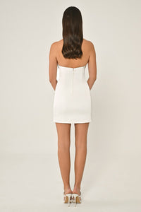 HALTER YAKA İŞLEMELİ SATEN KISA ABİYE ELBİSE